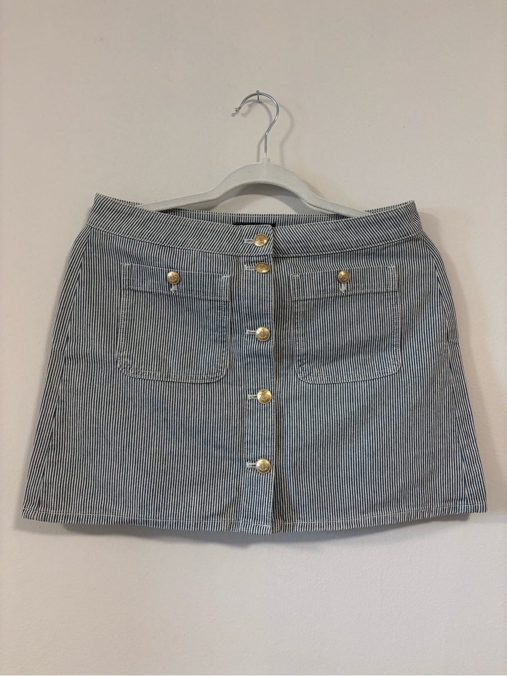 J.CREW Denim Blue & White Stripe Matching Skirt Set NWT - Picture 3 of 9